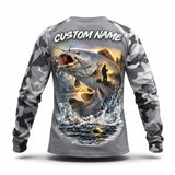 Catfish Fishing Shirt – Custom Name Men's UPF 50+ Long Sleeve Camo Sun Protection