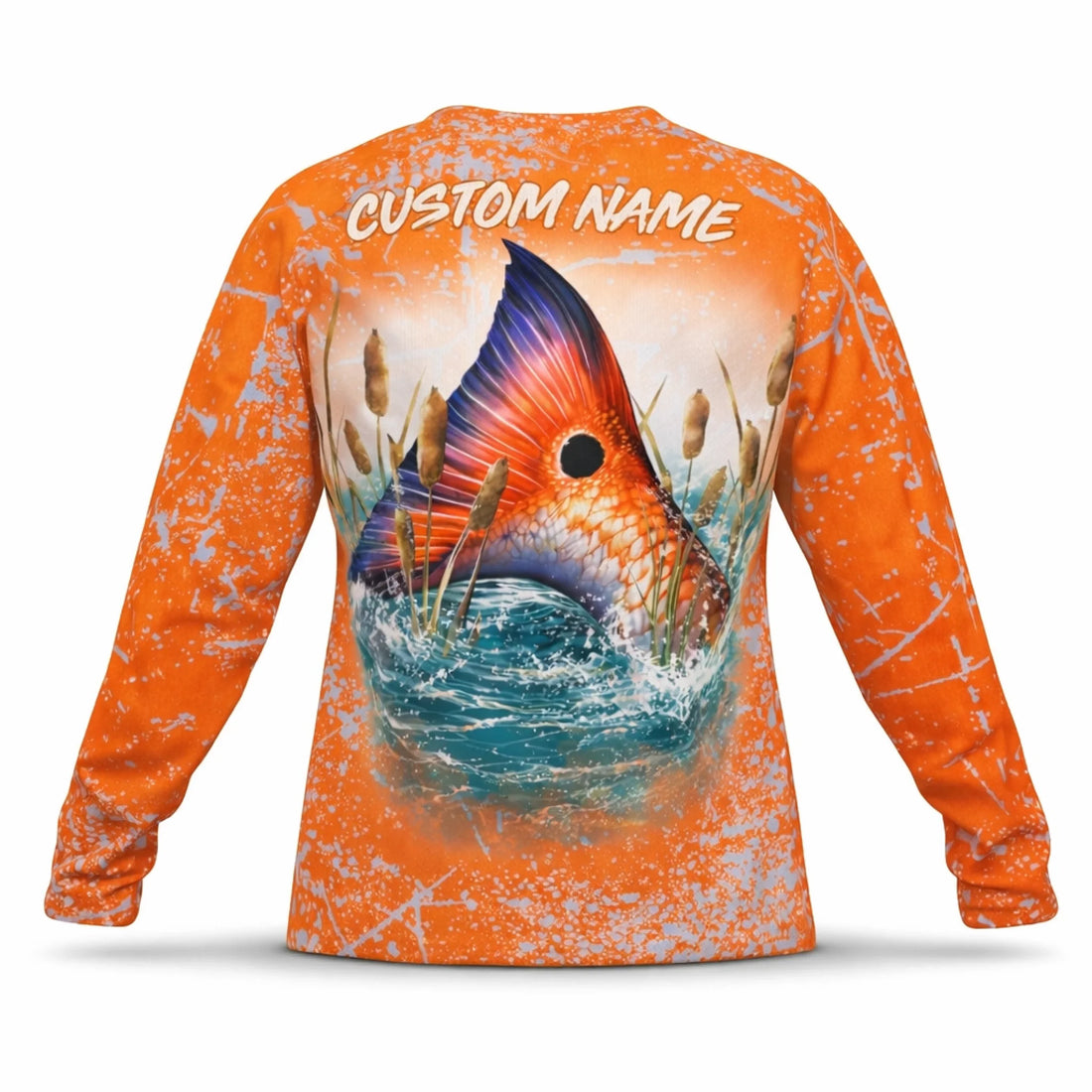 Redfish Fishing Shirt – Custom Name Men's UPF 50+ Long Sleeve Sun Protection1