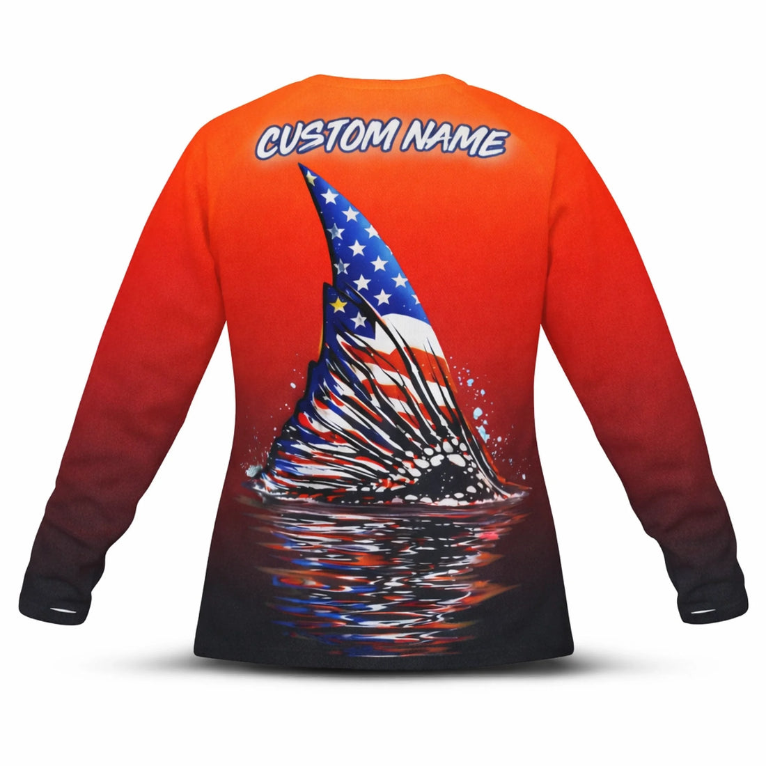 American Flag Redfish Fishing Shirt – Custom Name Men's UPF 50+ Long Sleeve Sun Protection 2