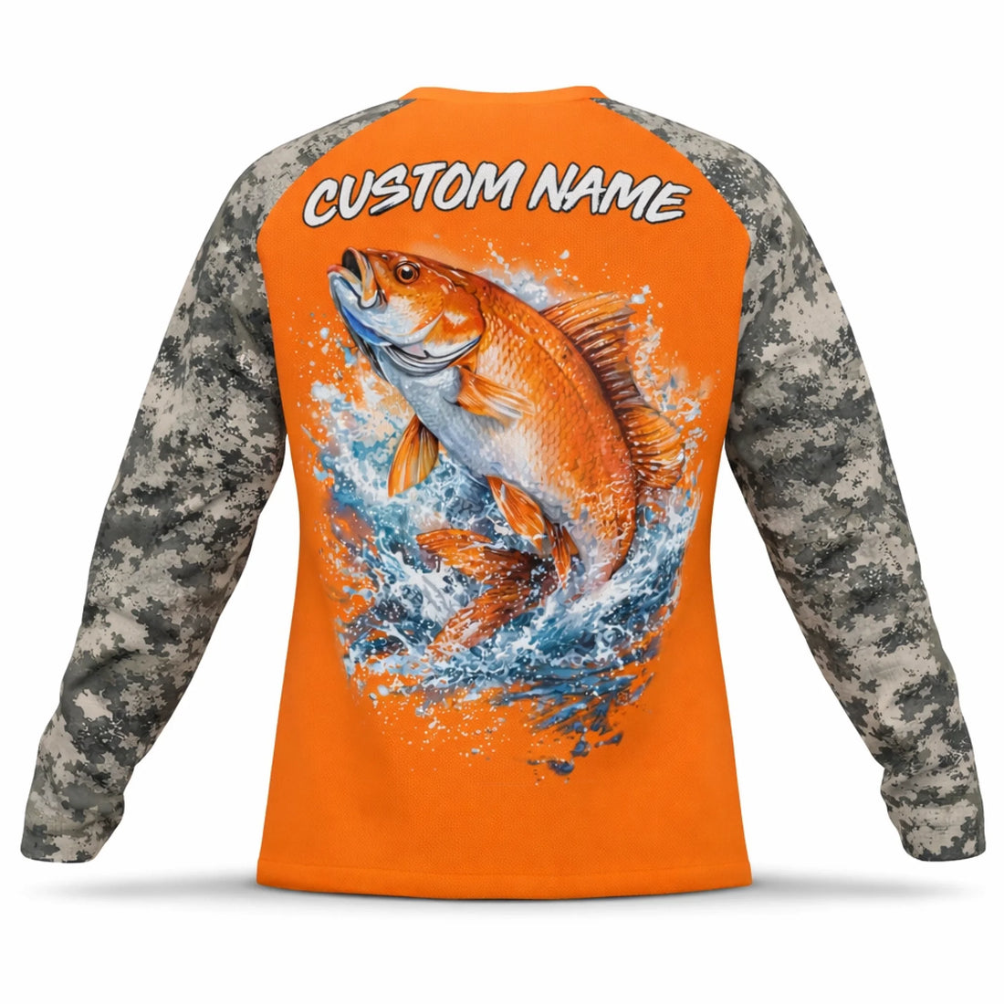 Coastal Redfish Fishing Shirt – Custom Name Men's UPF 50+ Long Sleeve Sun Protection