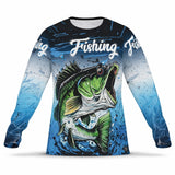 Graphic Largemouth Bass Fishing Shirt – Custom Name Men's UPF 50+ Long Sleeve Sun Protection 4