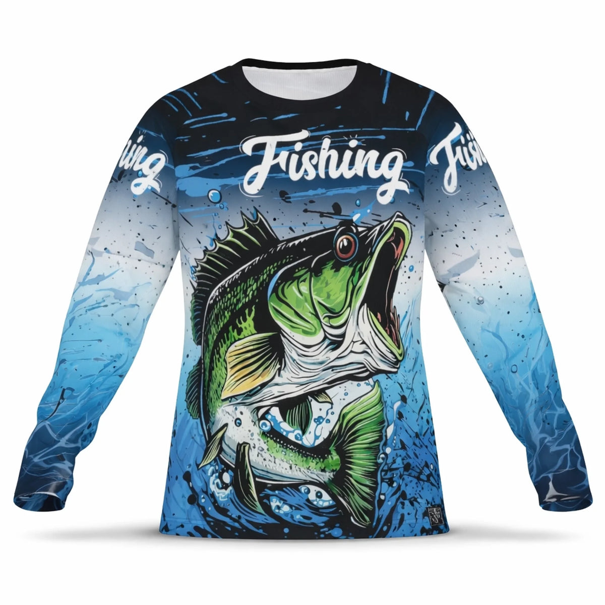 Graphic Largemouth Bass Fishing Shirt – Custom Name Men's UPF 50+ Long Sleeve Sun Protection 4