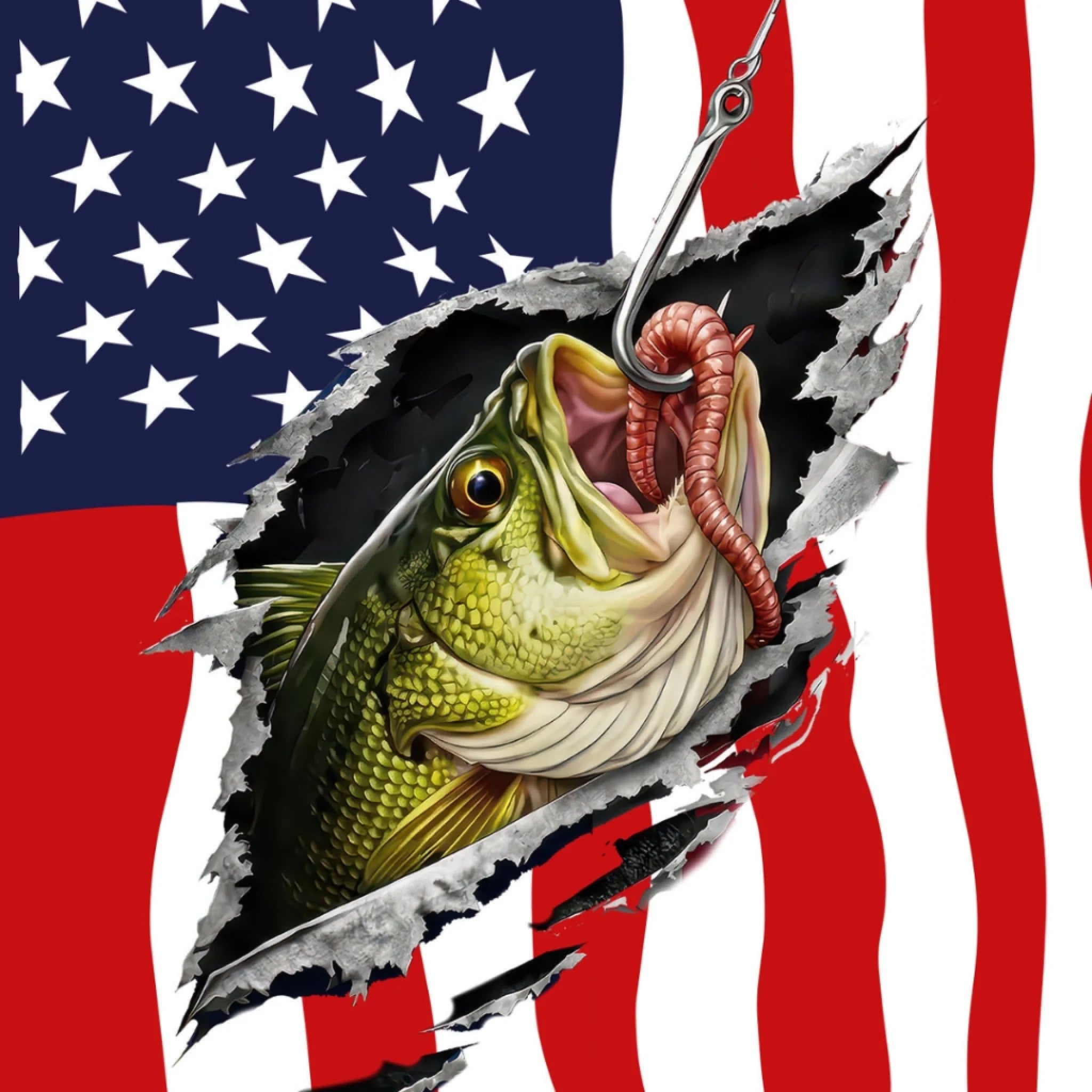 American Flag Largemouth Bass Fishing Shirt – Custom Name Men’s UPF 50+ Long Sleeve Sun Protection HL25 art