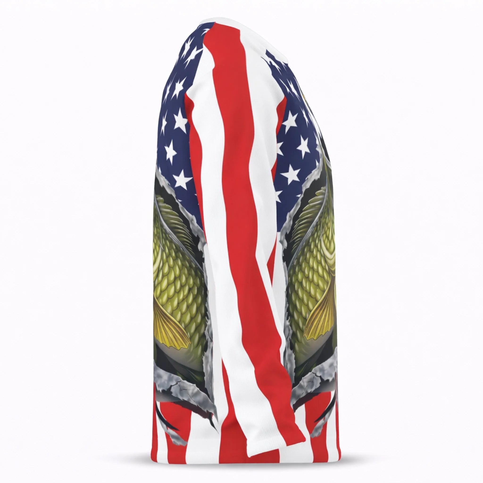 American Flag Northern Pike Fishing Shirt for Men – Custom Name UPF 50+ Long Sleeve Sun Protection HL27 1