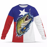 American Flag Northern Pike Fishing Shirt – Custom Name Men’s UPF 50+ Long Sleeve Sun Protection HL28