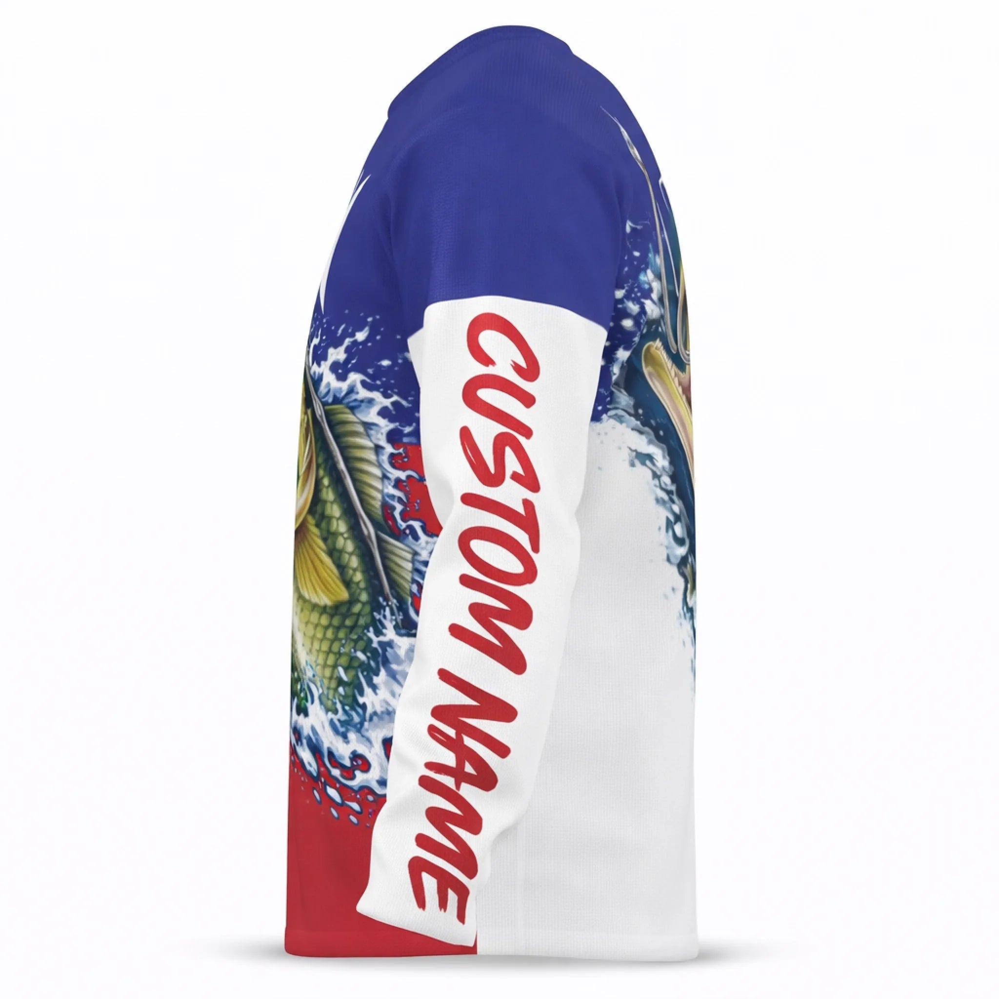 American Flag Northern Pike Fishing Shirt – Custom Name Men’s UPF 50+ Long Sleeve Sun Protection HL28 1