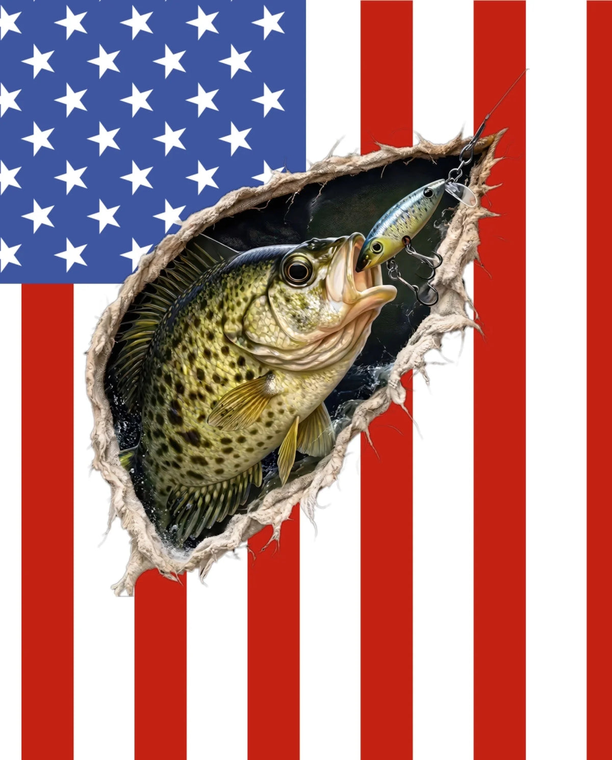 American Flag Crappie Fishing Shirt – Custom Name Men’s UPF 50+ Long Sleeve Sun Protection HL29 3