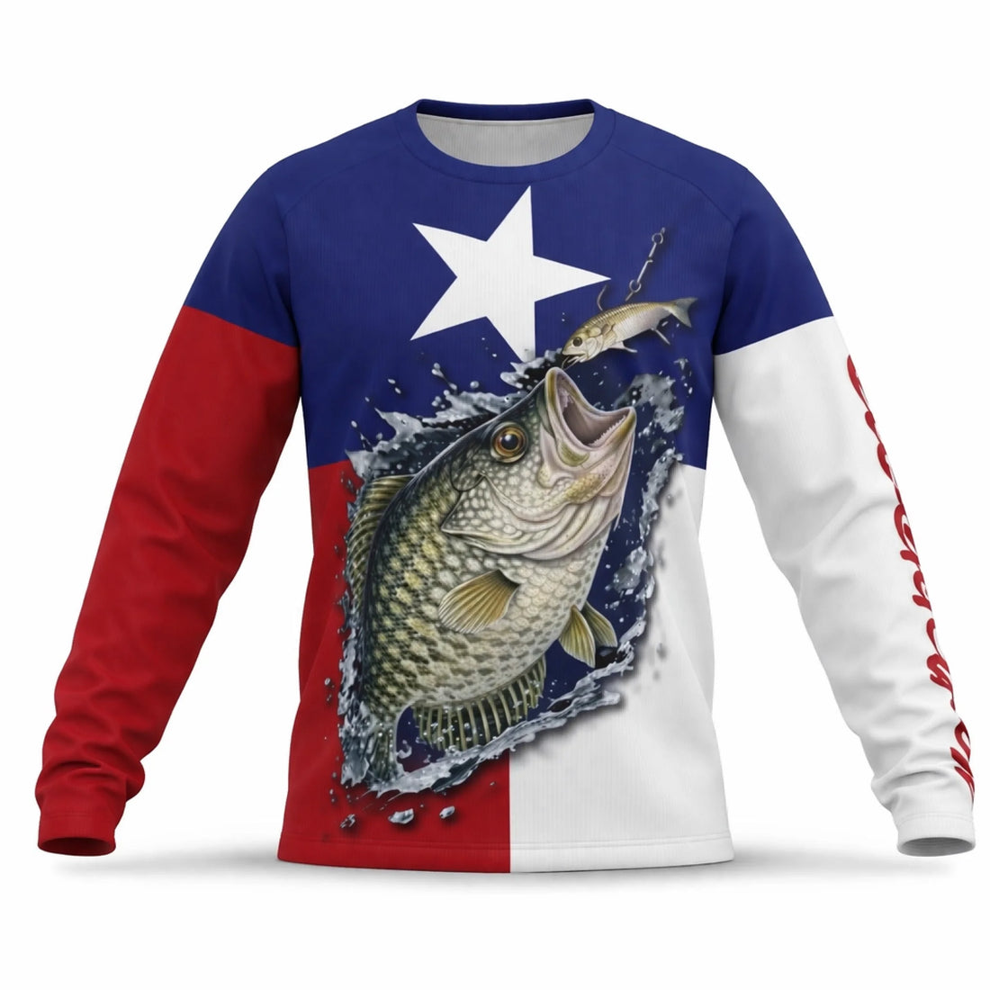 American Flag Crappie Fishing Shirt – Custom Name Men’s UPF 50+ Long Sleeve Sun Protection HL30 4