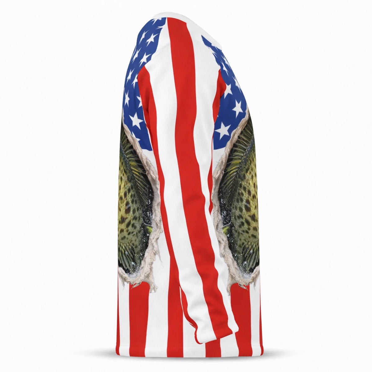 American Flag Crappie Fishing Shirt – Custom Name Men’s UPF 50+ Long Sleeve Sun Protection HL29 2