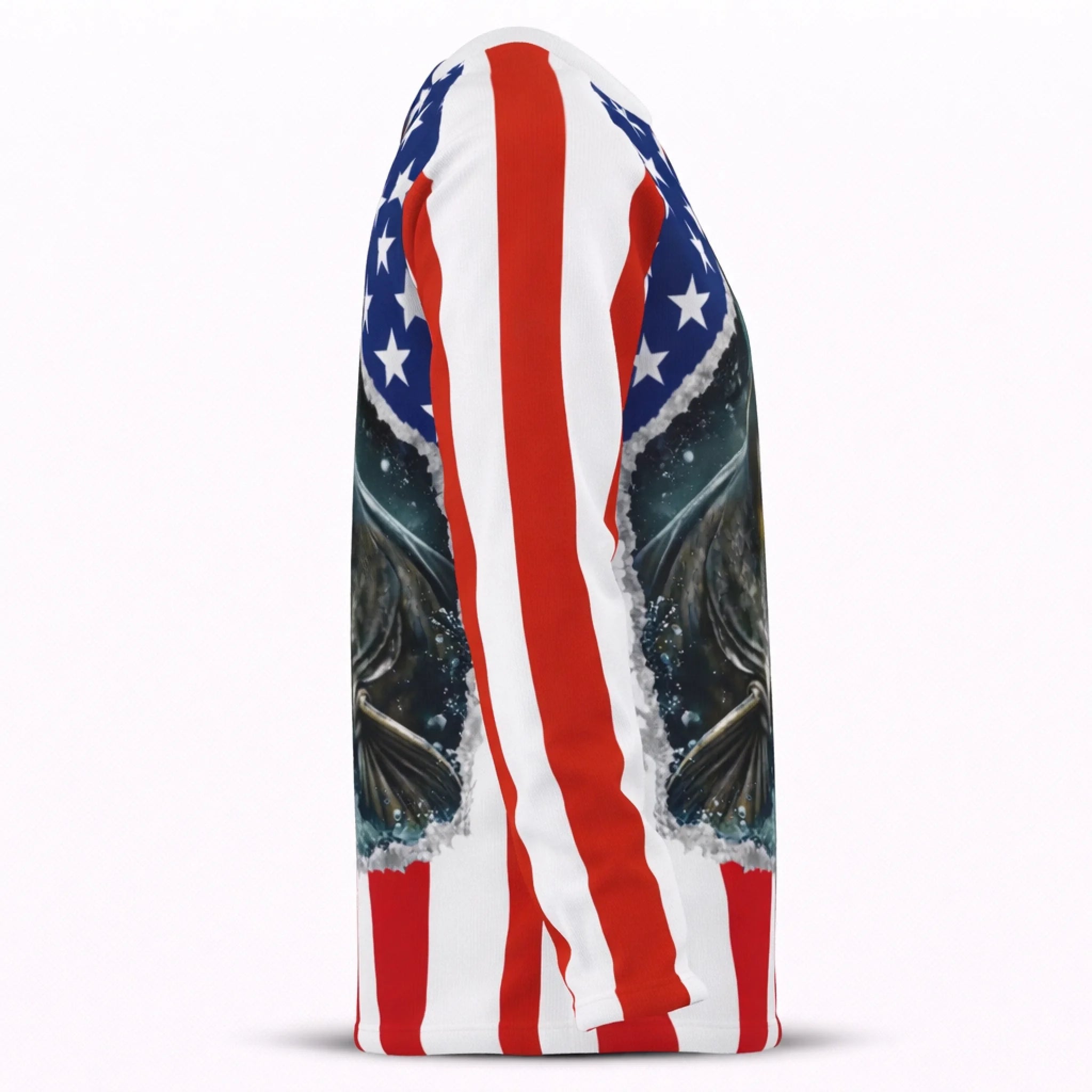 American Flag Catfish Fishing Shirt – Custom Name Men’s UPF 50+ Long Sleeve Sun Protection HL31 1
