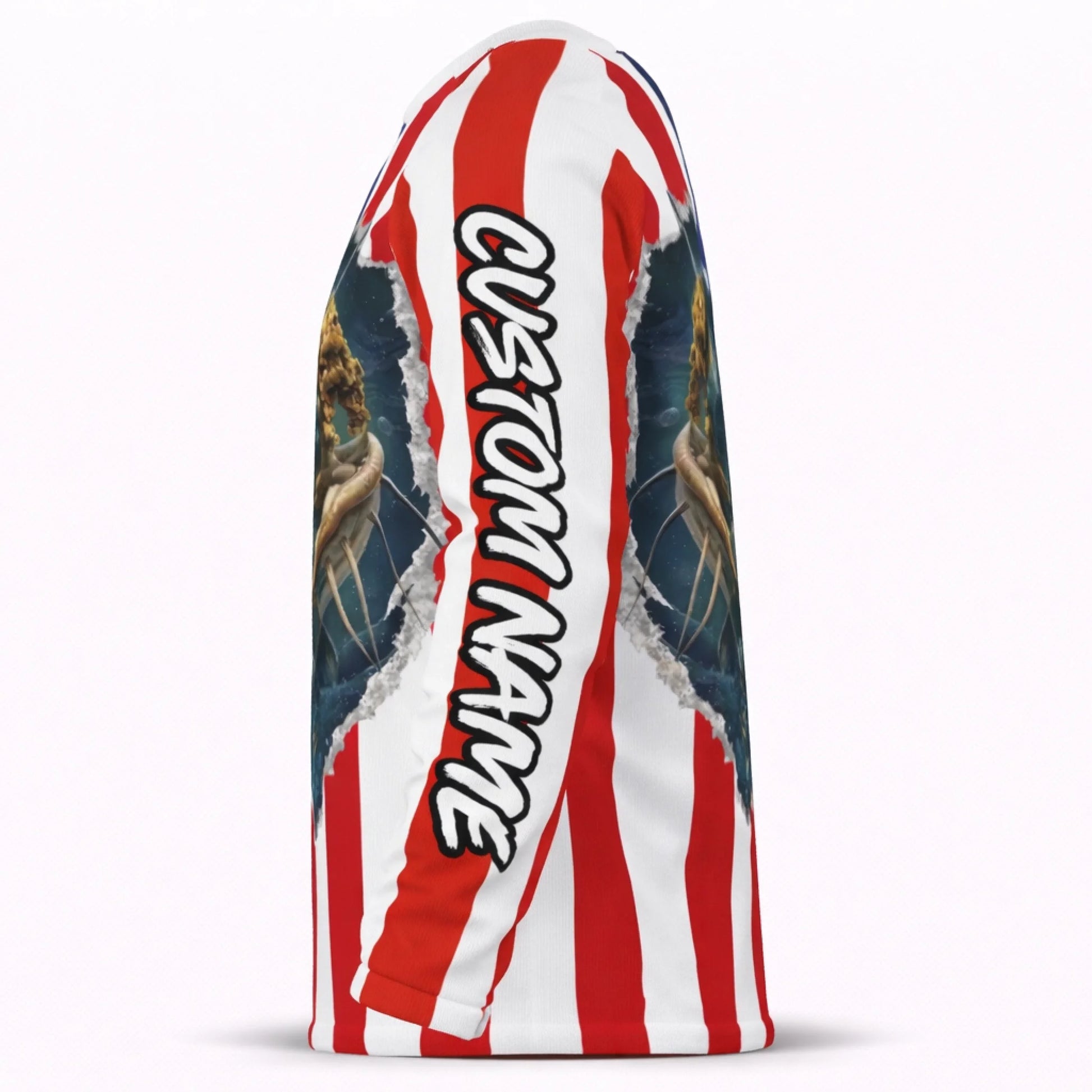 American Flag Catfish Fishing Shirt – Custom Name Men’s UPF 50+ Long Sleeve Sun Protection HL31 2
