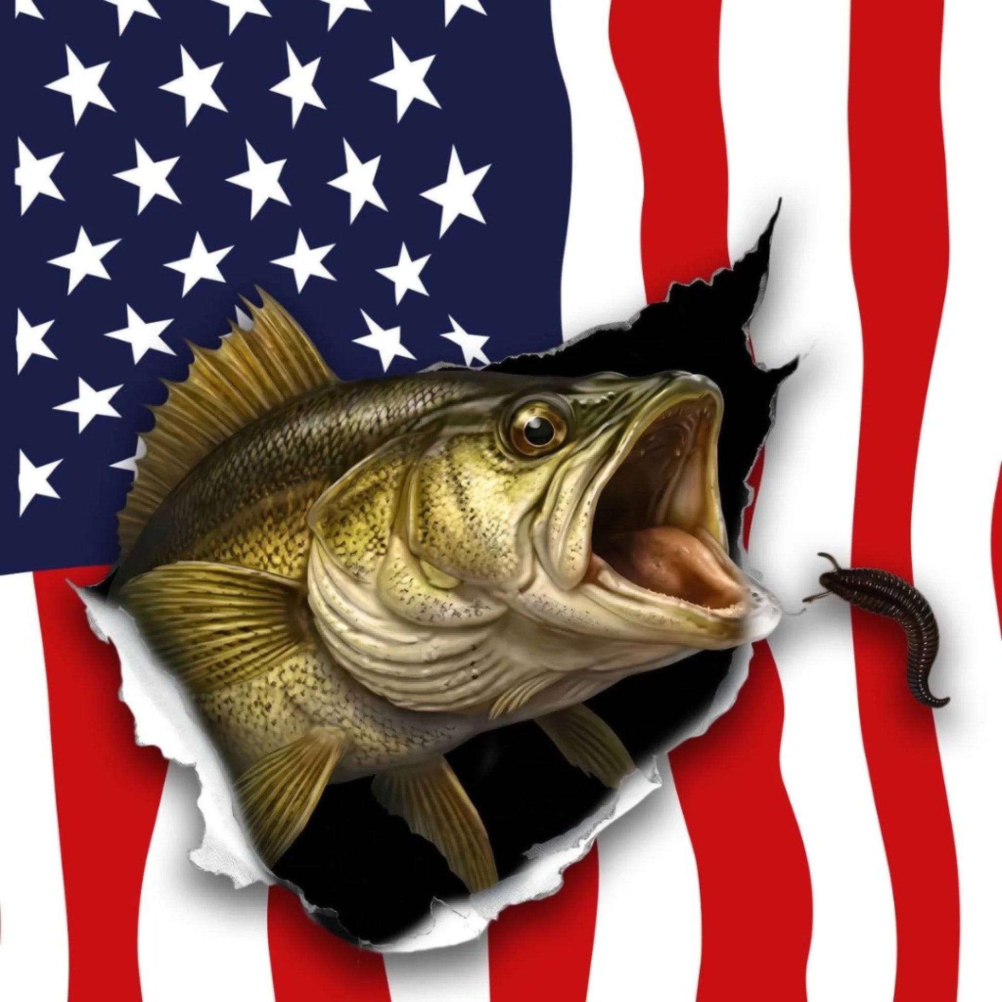 American Flag Largemouth Bass Fishing Shirt – Custom Name Men’s UPF 50+ Long Sleeve Sun Protection HL33