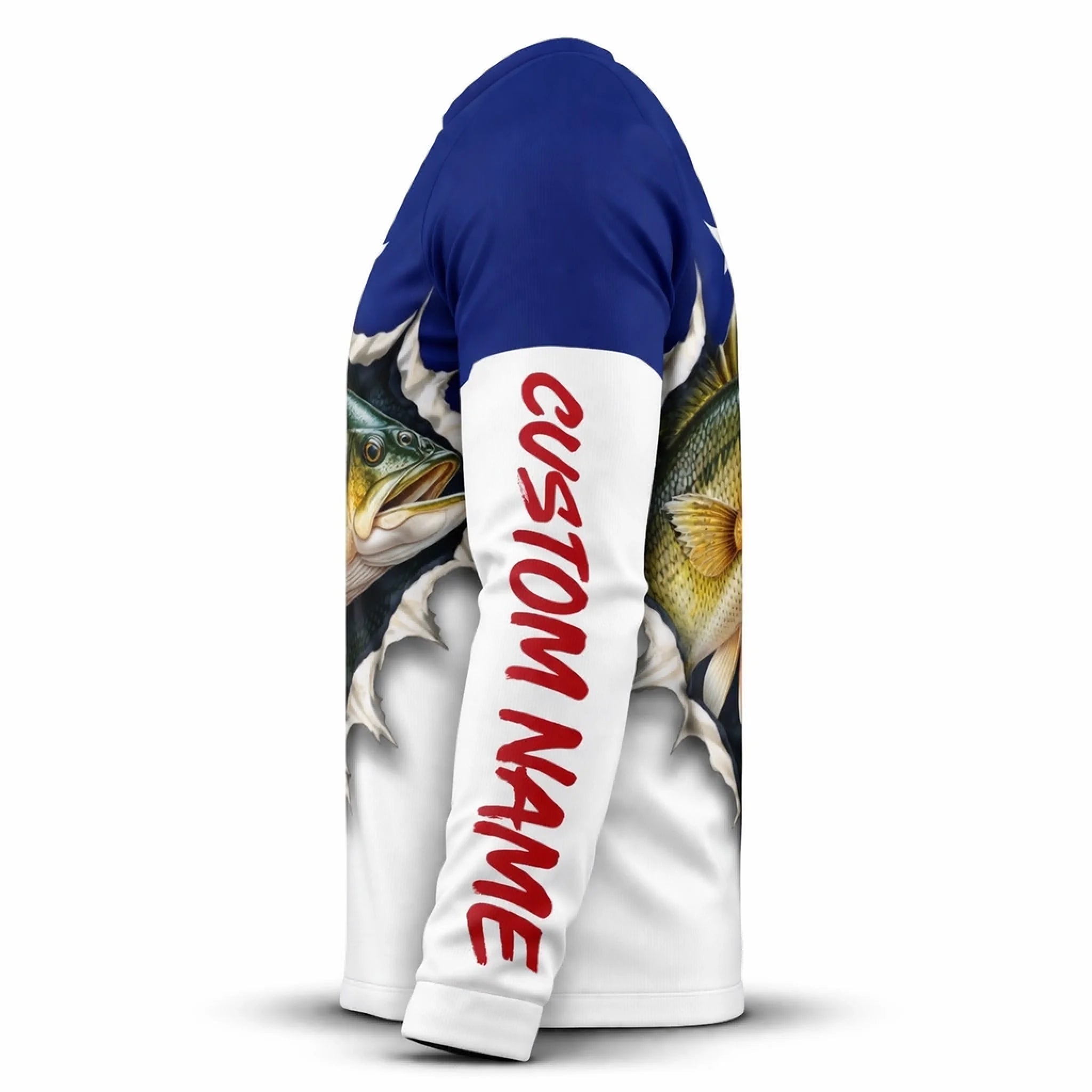 American Flag Walleye Fishing Shirt – Custom Name Men’s UPF 50+ Long Sleeve Sun Protection HL34 3