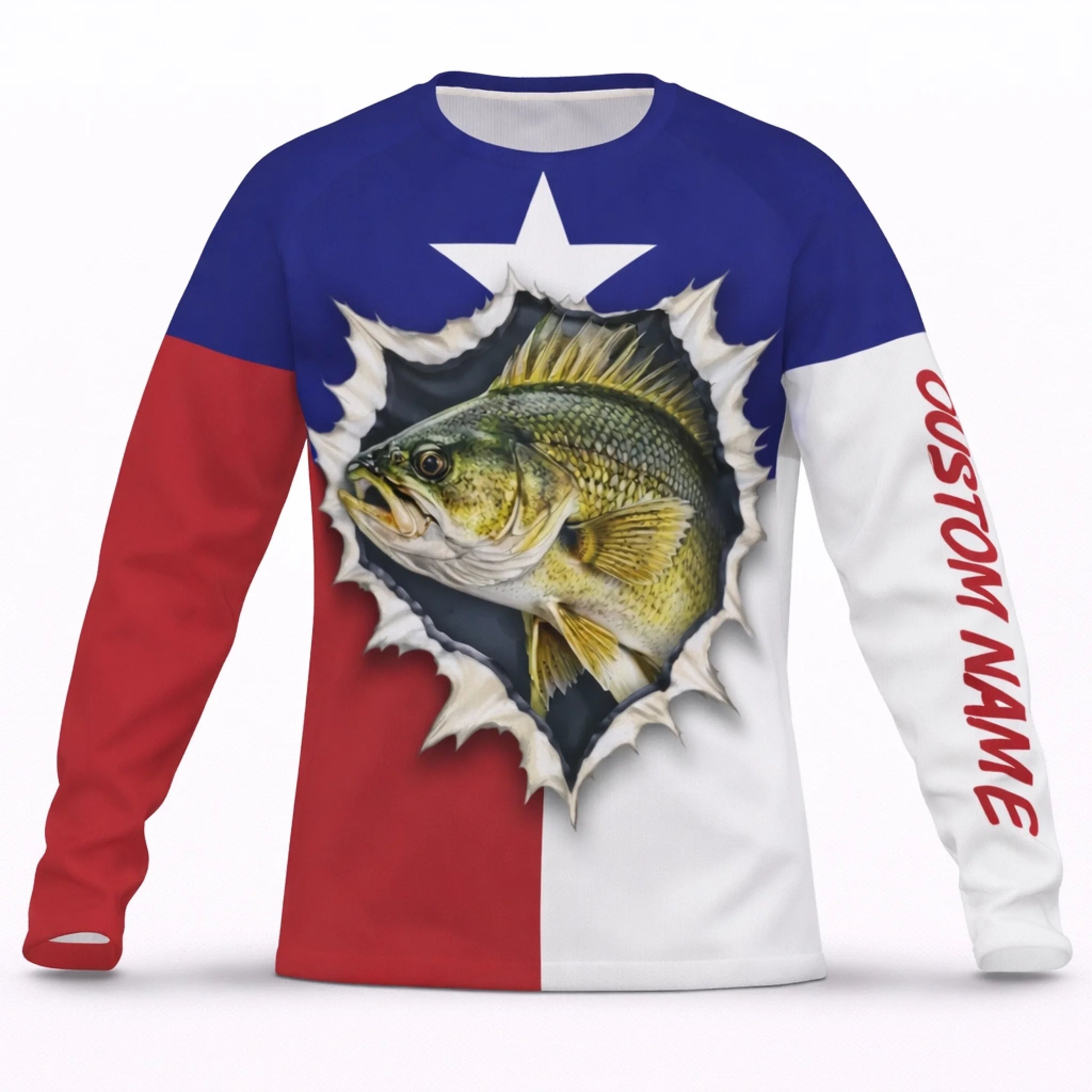 American Flag Walleye Fishing Shirt – Custom Name Men’s UPF 50+ Long Sleeve Sun Protection HL34 2