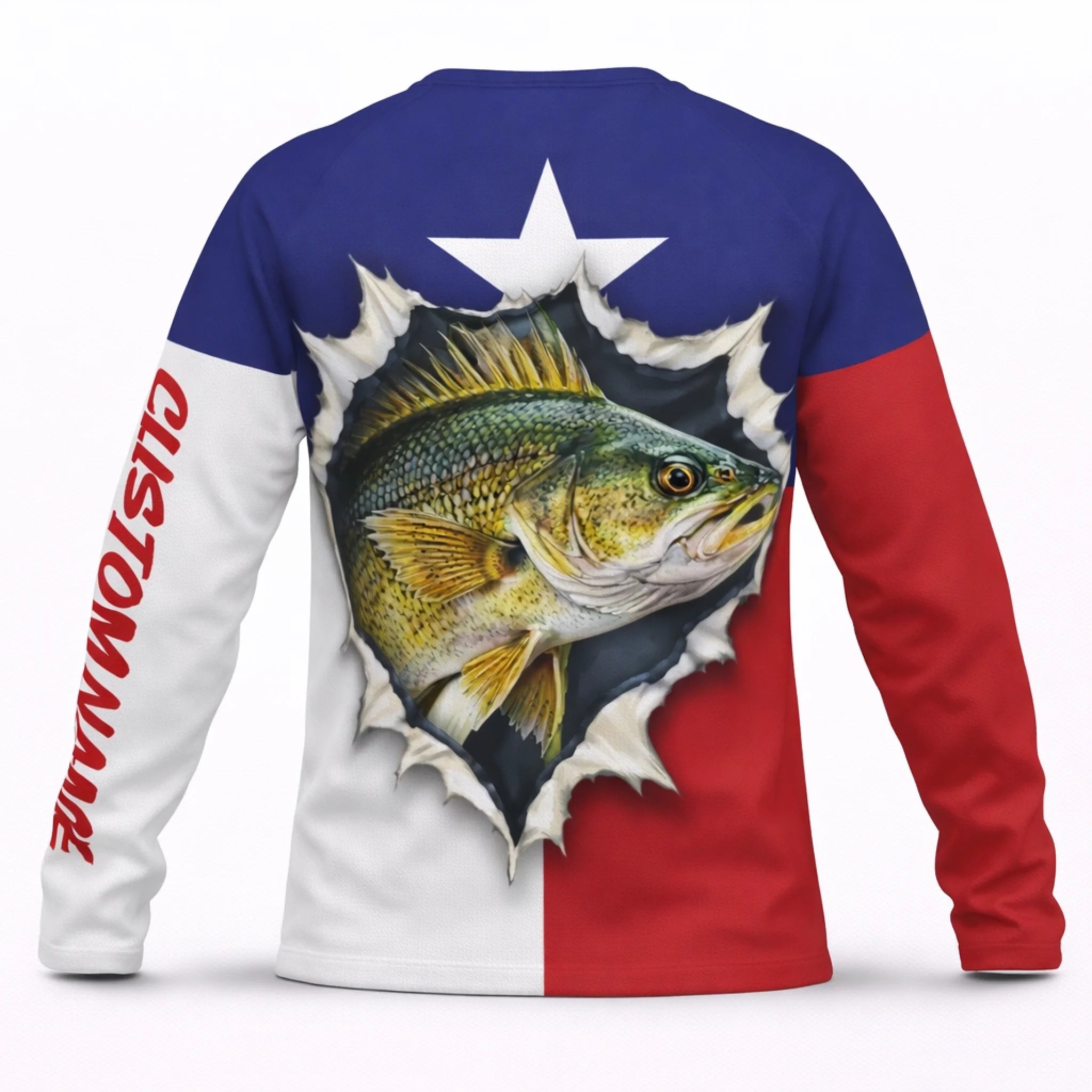 American Flag Walleye Fishing Shirt – Custom Name Men’s UPF 50+ Long Sleeve Sun Protection HL34 4