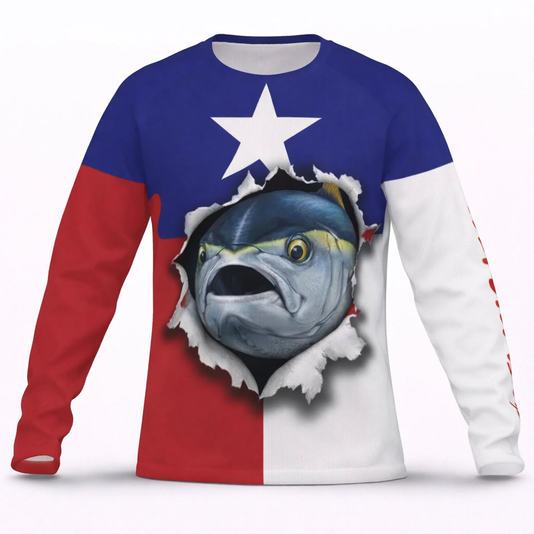 American Flag Yellowfin Tuna Fishing Shirt – Custom Name Men’s UPF 50+ Long Sleeve Sun Protection HL36 3