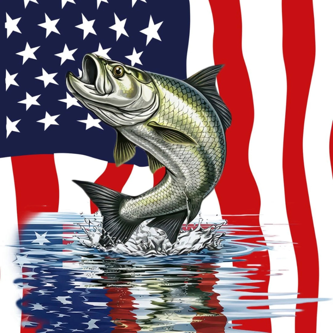 American Flag Largemouth Bass Fishing Shirt – Custom Name Men’s UPF 50+ Long Sleeve Sun Protection HL39 4