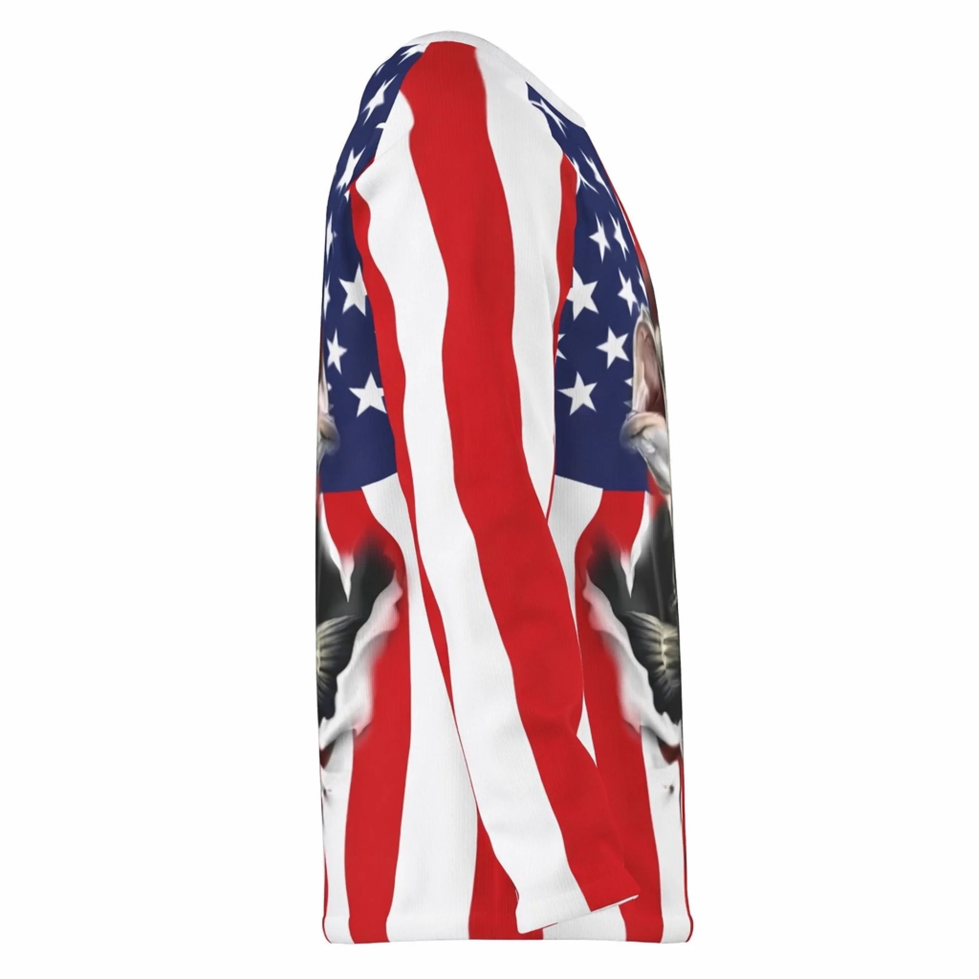 American Flag Striped Bass Fishing Shirt – Custom Name Men’s UPF 50+ Long Sleeve Sun Protection HL41 3