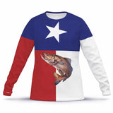 American Flag Northern Pike Fishing Shirt – Custom Name Men’s UPF 50+ Long Sleeve Sun Protection HL42 1