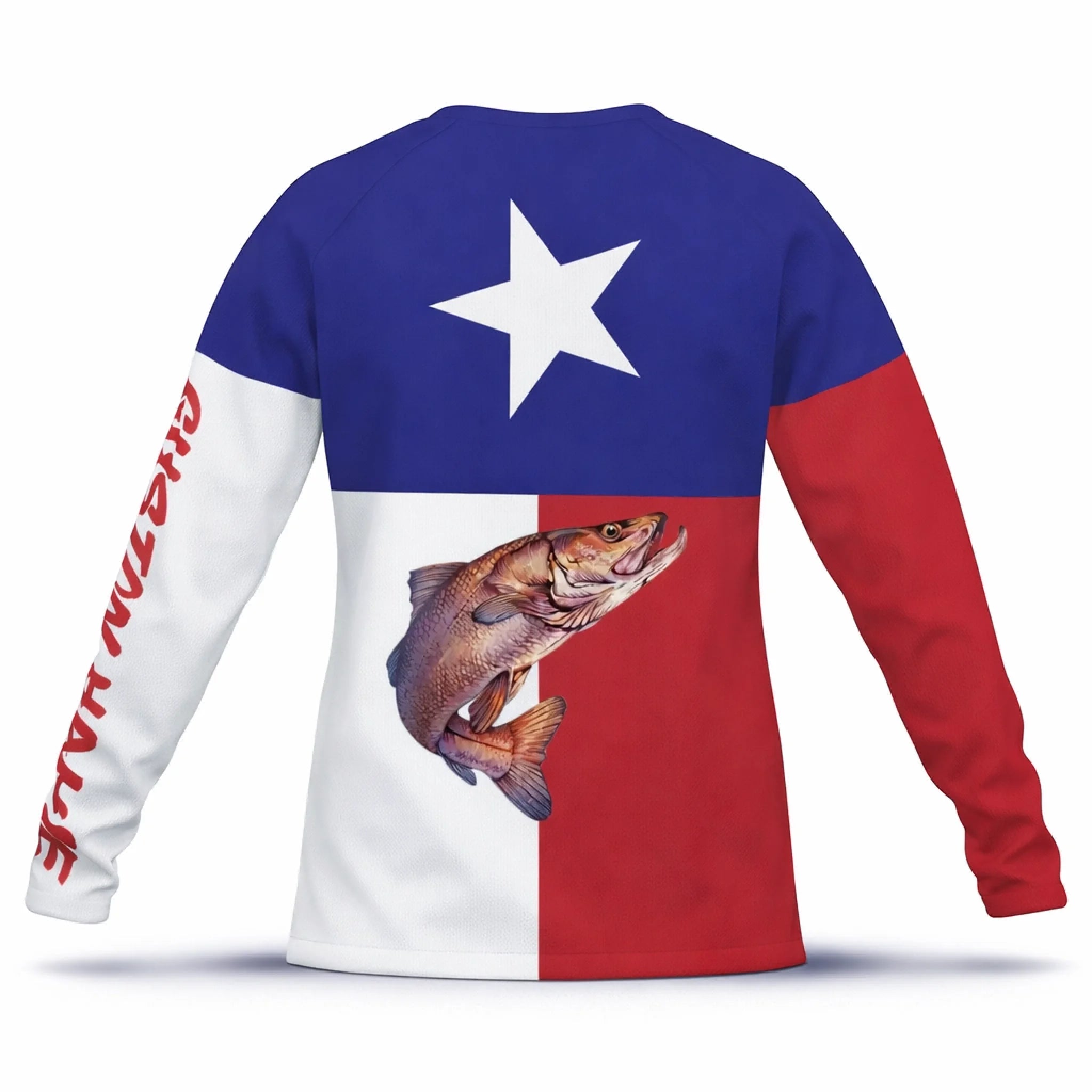 American Flag Northern Pike Fishing Shirt – Custom Name Men’s UPF 50+ Long Sleeve Sun Protection HL42