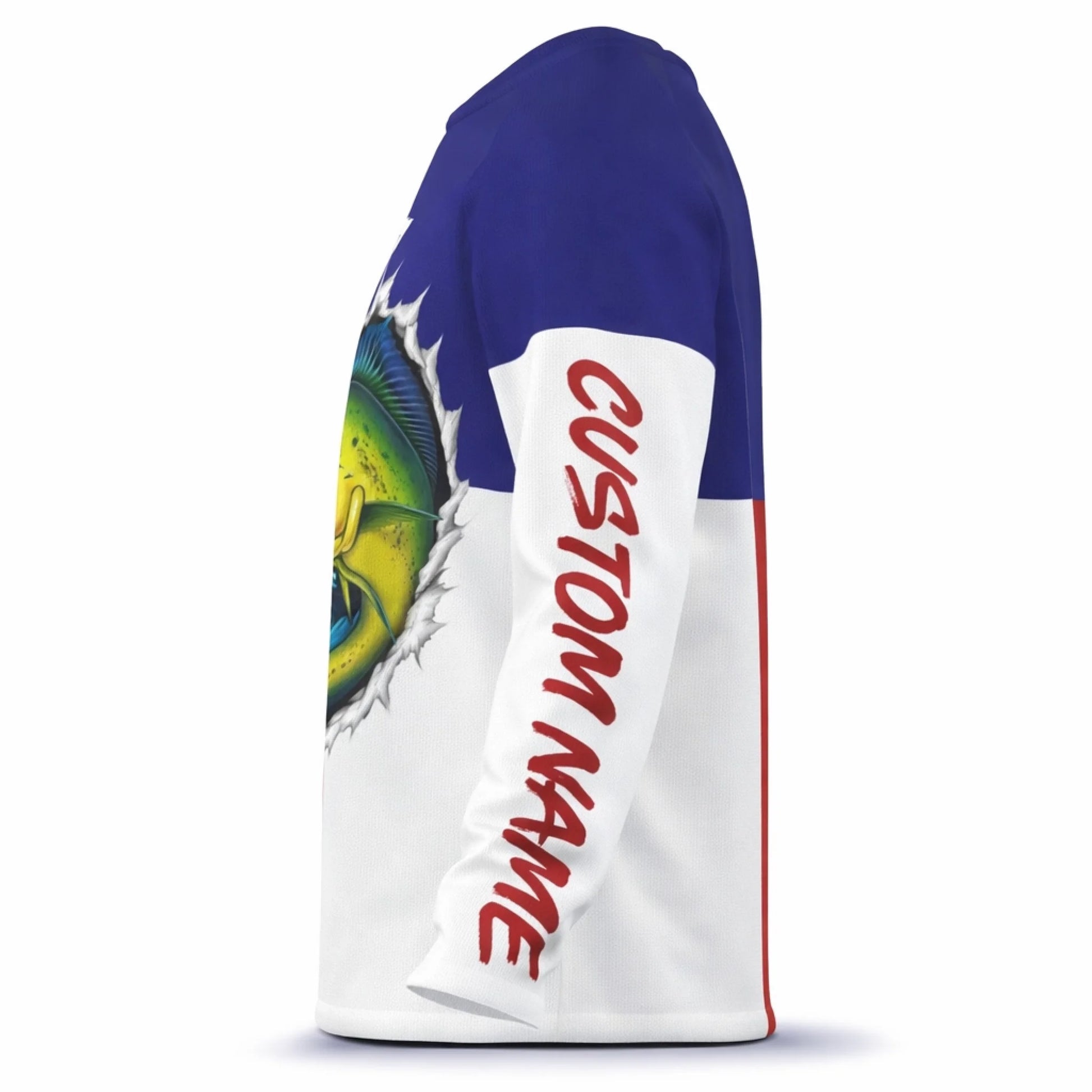 American Flag Mahi Mahi Fishing Shirt – Custom Name Men’s UPF 50+ Long Sleeve Sun Protection HL45 2