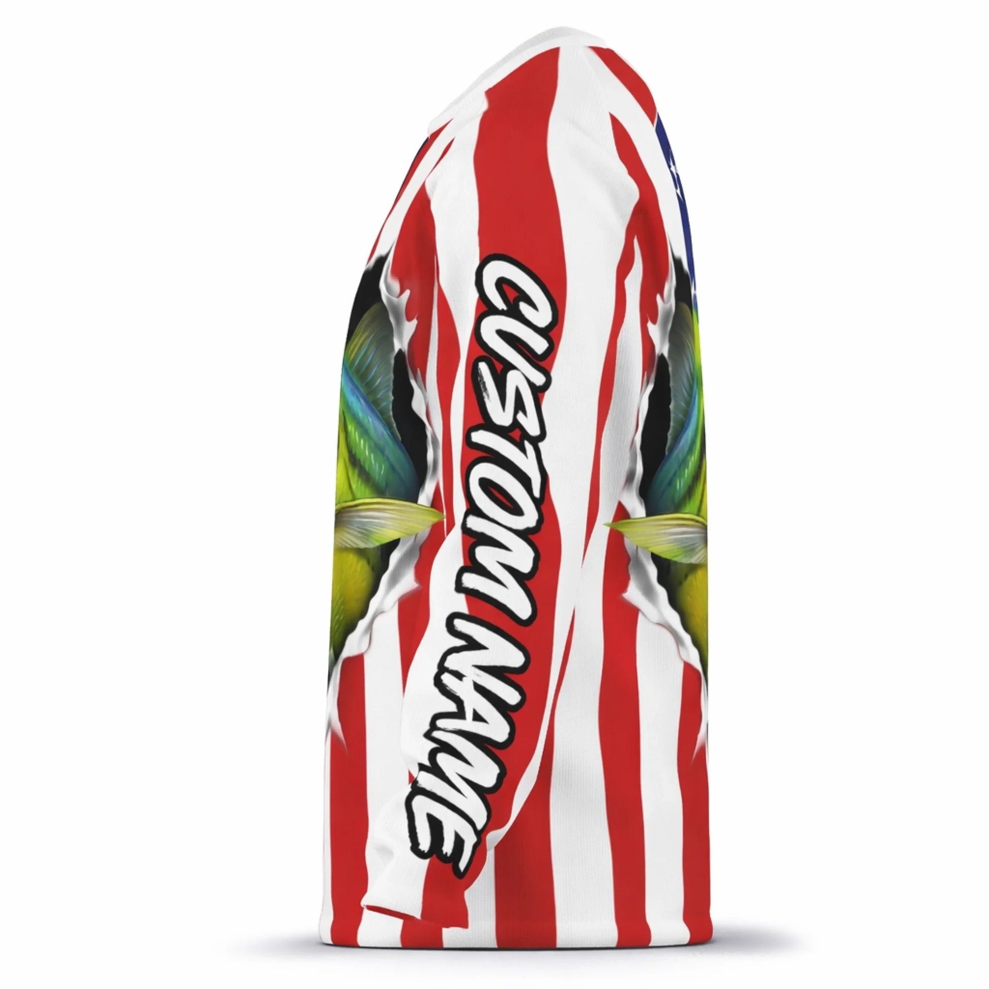 American Flag Mahi Mahi Fishing Shirt – Custom Name Men’s UPF 50+ Long Sleeve Sun Protection HL48 4