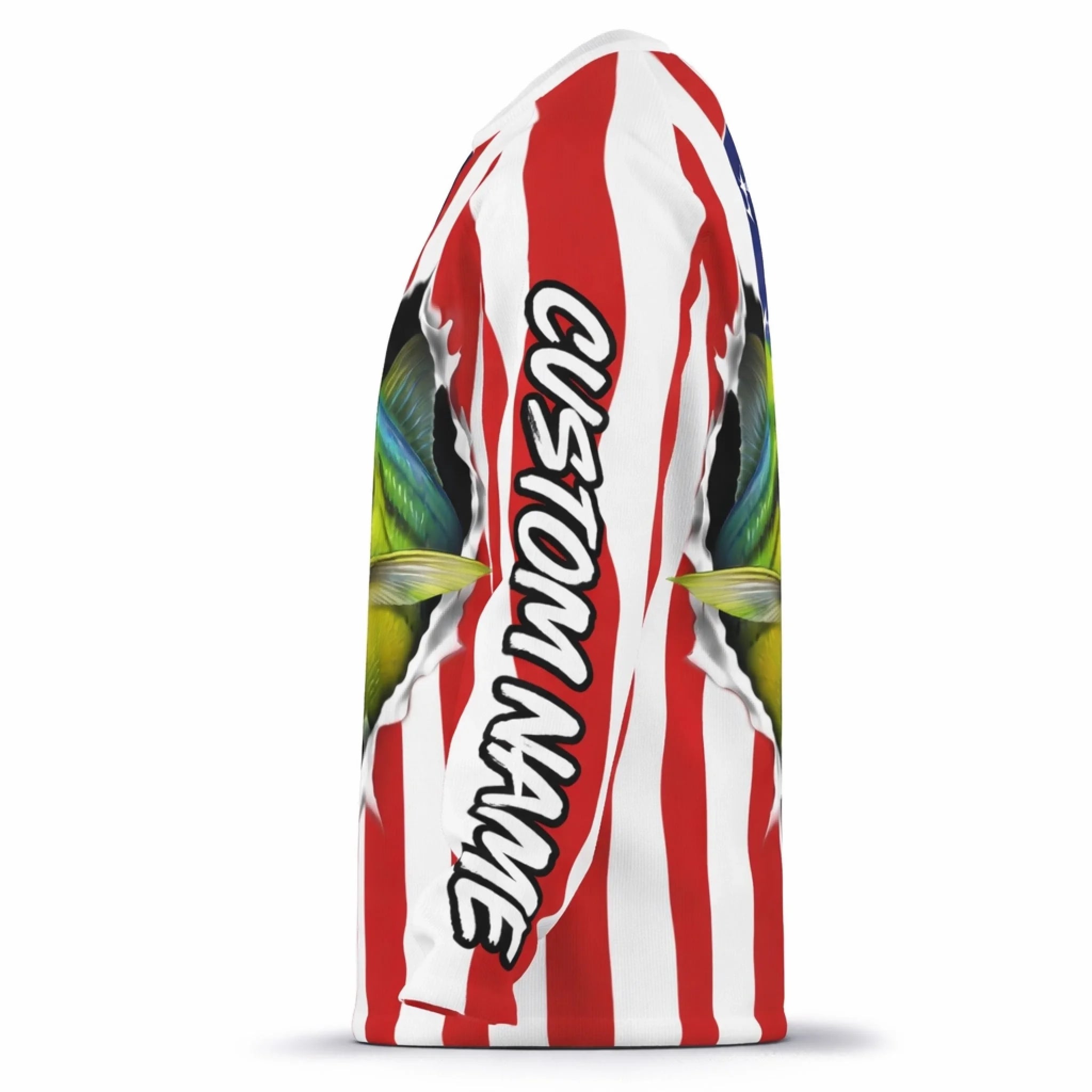 American Flag Mahi Mahi Fishing Shirt – Custom Name Men’s UPF 50+ Long Sleeve Sun Protection HL48 4