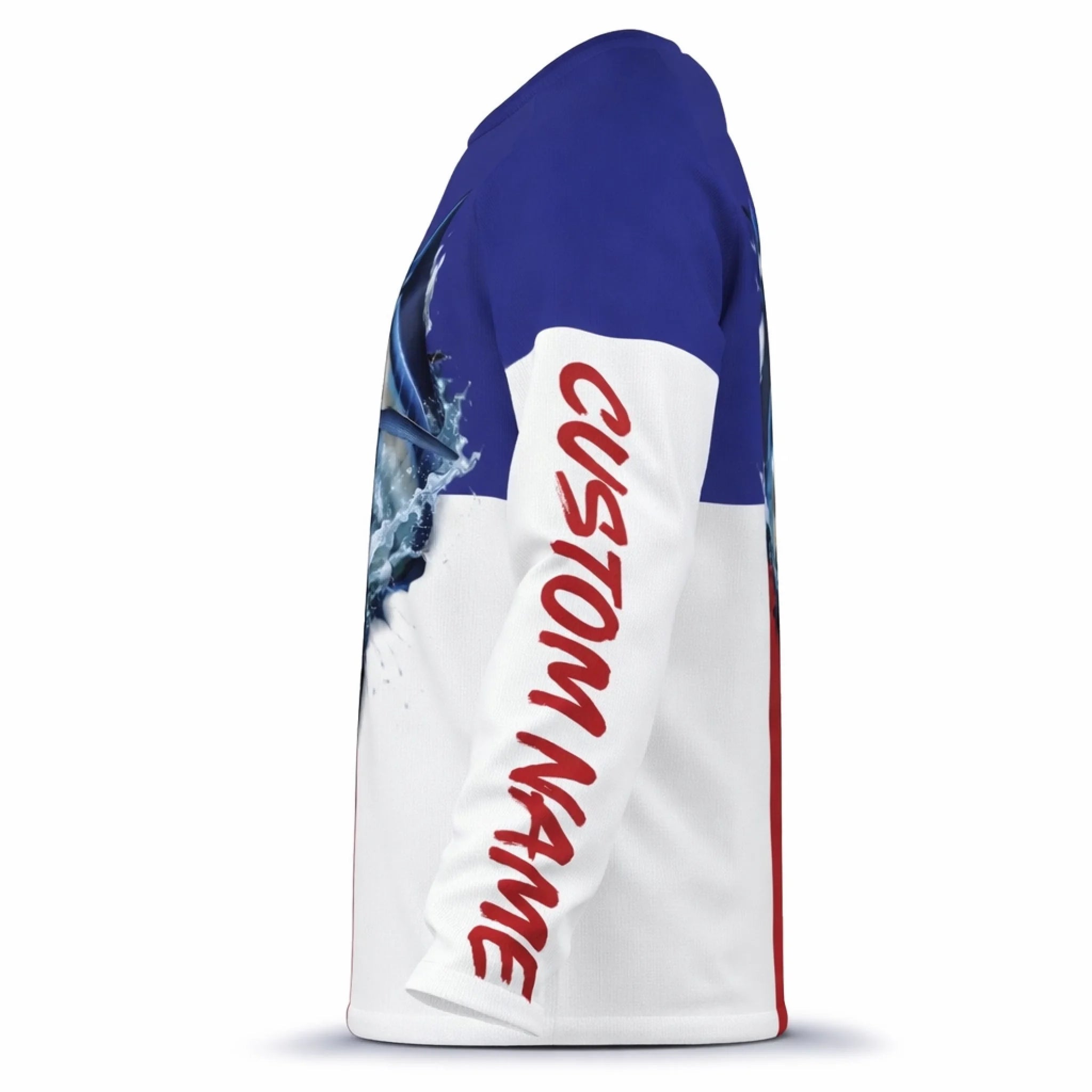American Flag Blue Marlin Fishing Shirt – Custom Name Men’s UPF 50+ Long Sleeve Sun Protection HL47 2