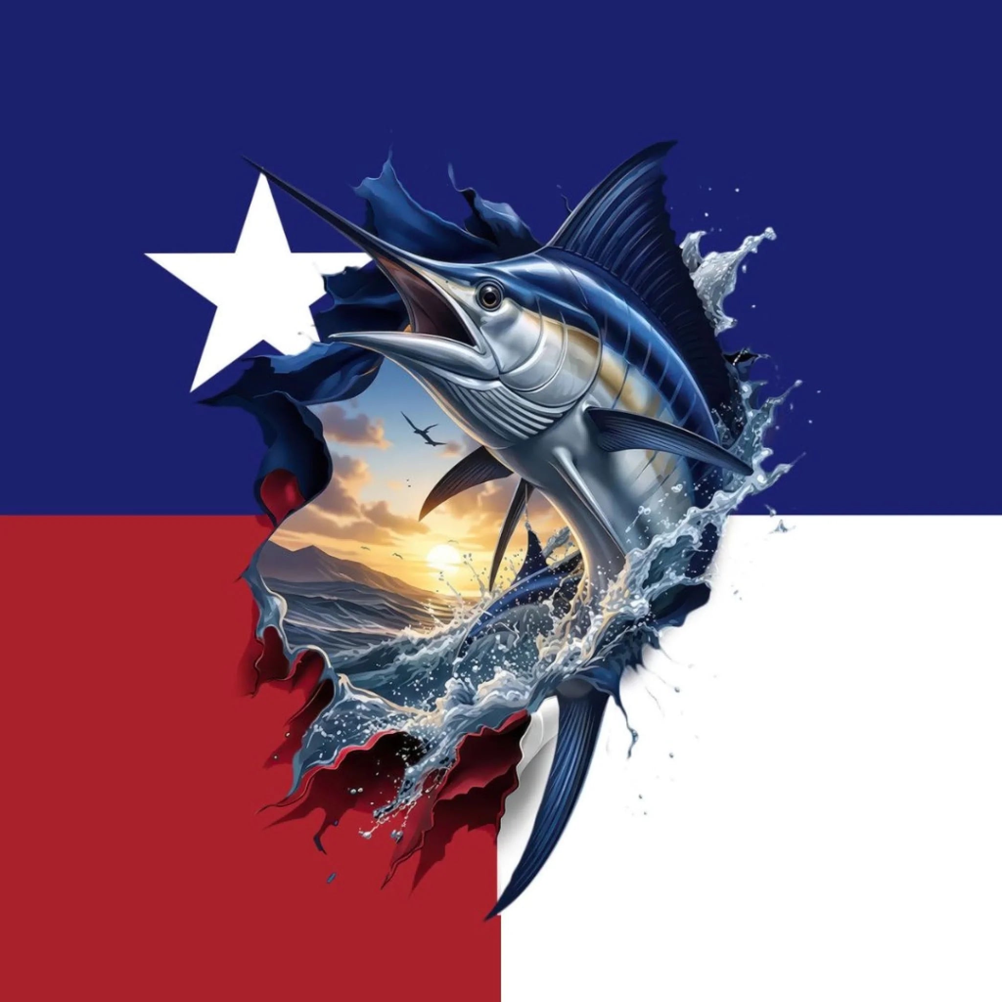 American Flag Blue Marlin Fishing Shirt – Custom Name Men’s UPF 50+ Long Sleeve Sun Protection HL47