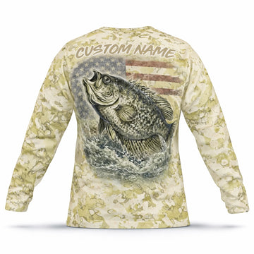 Custom Name Crappie Fishing Shirt – Men’s UPF 50+ Long Sleeve Sun Protection HL44 2