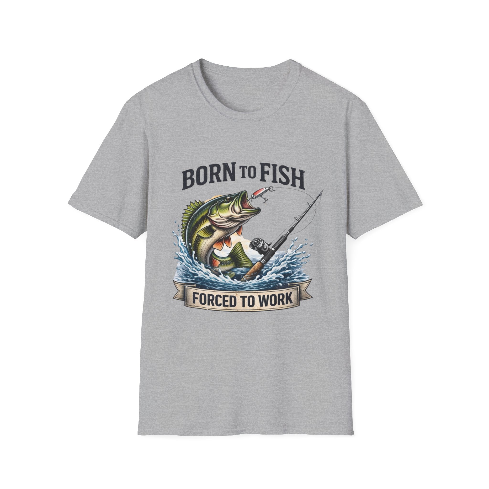 Born to Fish Forced to Work – Fishing T-Shirt D001