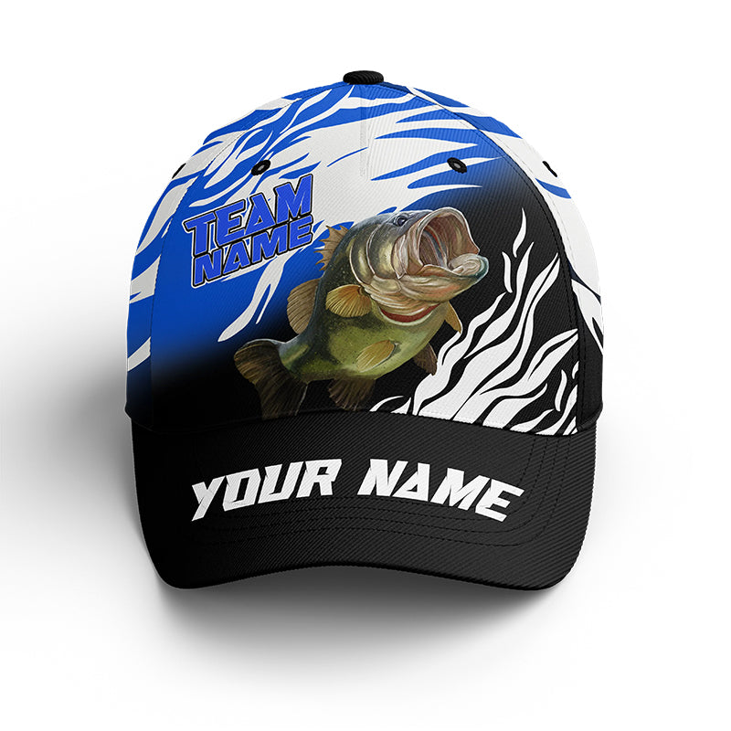 Custom Name Bass Fishing Hat, Bass Fishing Baseball Cap For  Fishing Team IPHW5104