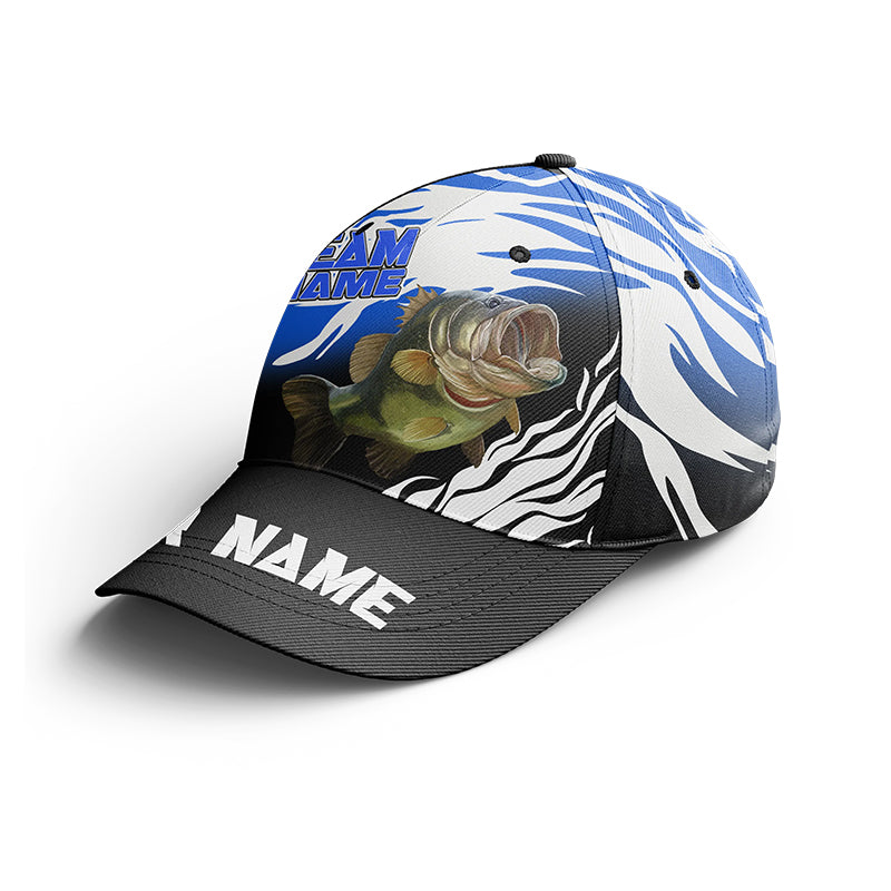 Alternative view of Custom Name Bass Fishing Hat, Bass Fishing Baseball Cap For  Fishing Team IPHW5104