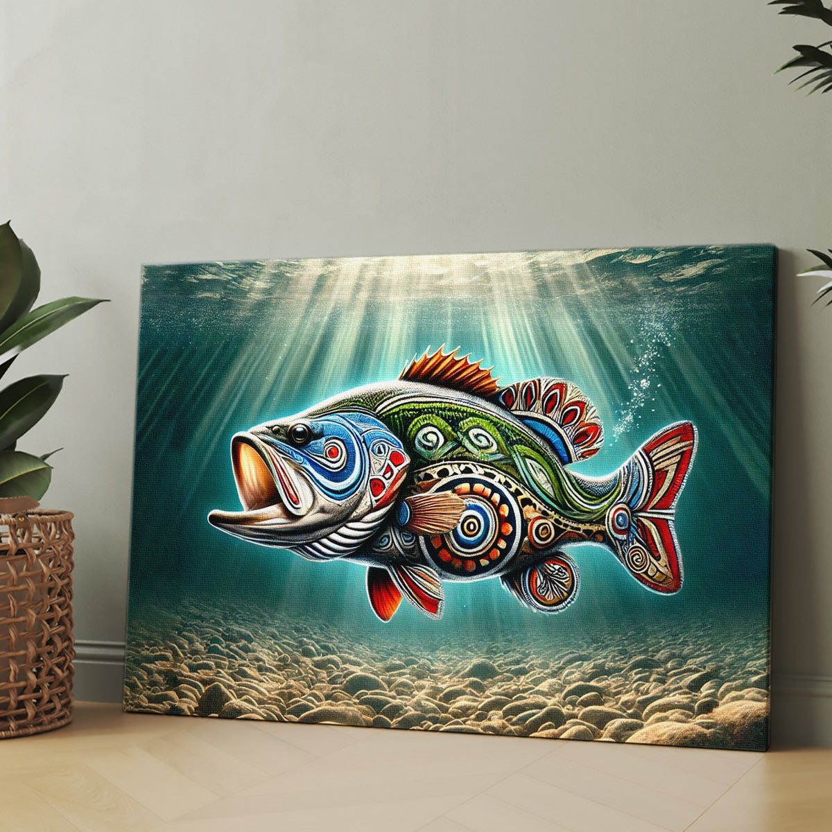 Largemouth Fish Art Matte Canvas