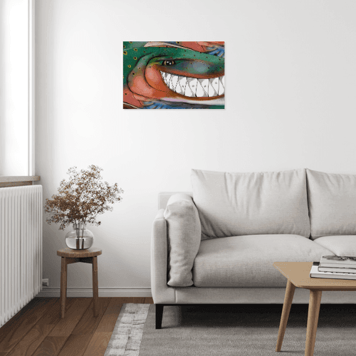 Trout fly fishing art Matte Canvas Rainbow trout fish wall art - Image 3